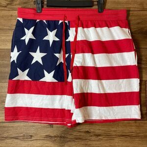 Under Disguise American Flag Shorts Large Casual Summer 4th July Drawstring Fun!